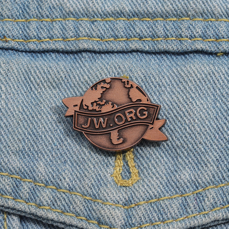 Vintage Brooch Pin - JW,ORG Banner Earth Enamel Pins Custom