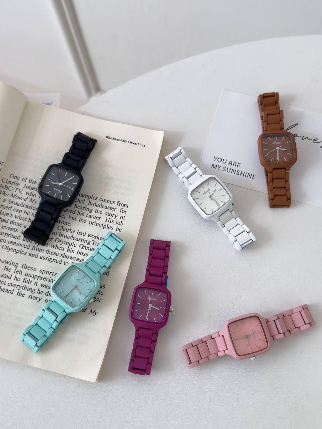 Jewelry Watches Women - Fashion temperament minimalist luxury Square Color-Block