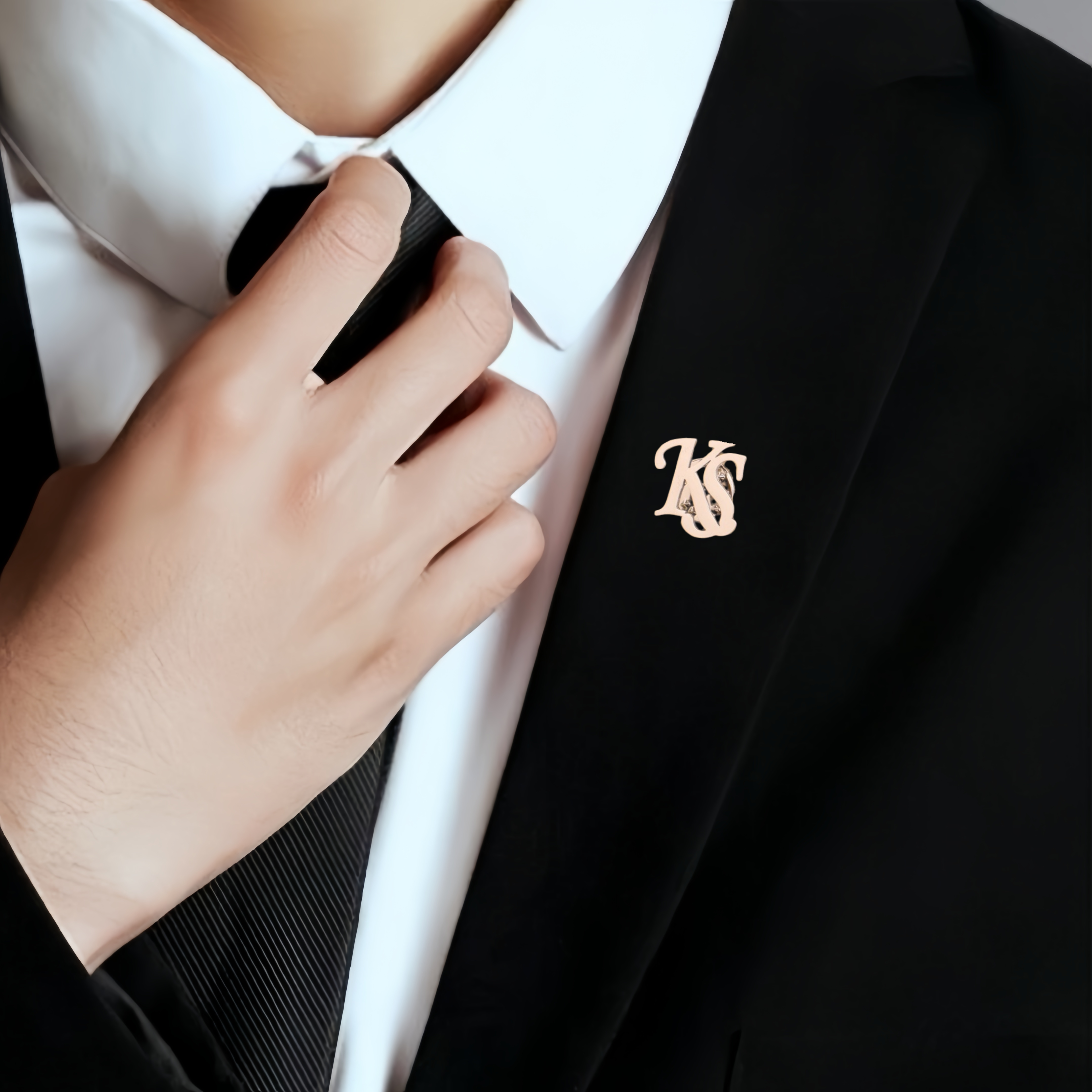 Vintage Brooch Pin - Personalized Initials Jacket Lapel Pin Unique