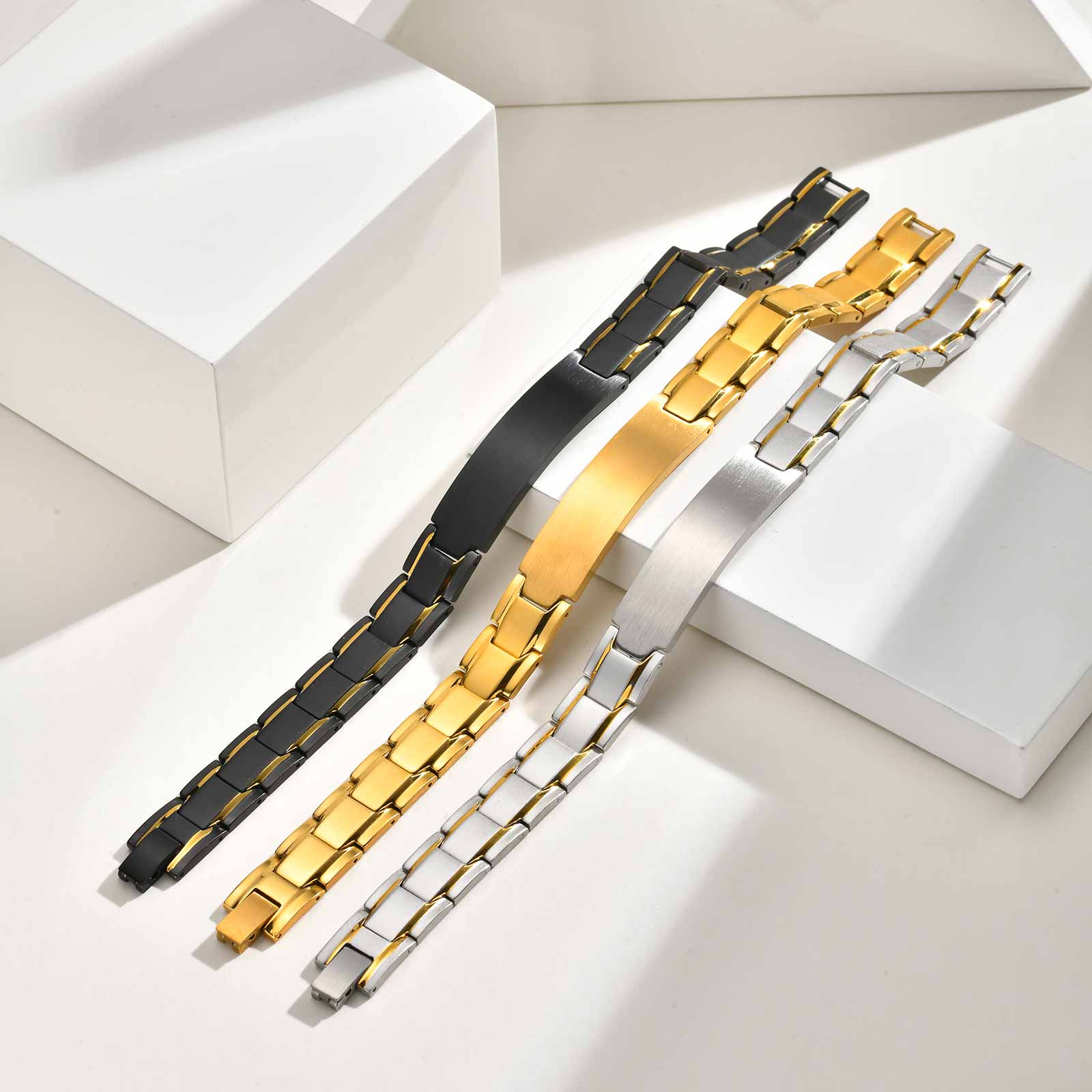 Custom Name Text Engraved Brac - Jewelry Watches Men avis et prix
