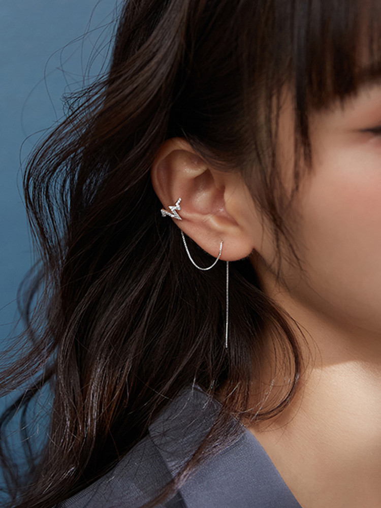 Real 925 Sterling Silver Doubl - Ear Cuff No Piercing avis et prix