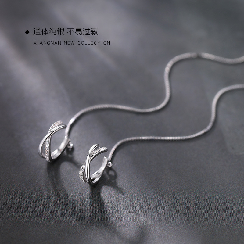 Real 925 Sterling Silver Doubl - Ear Cuff No Piercing avis et prix