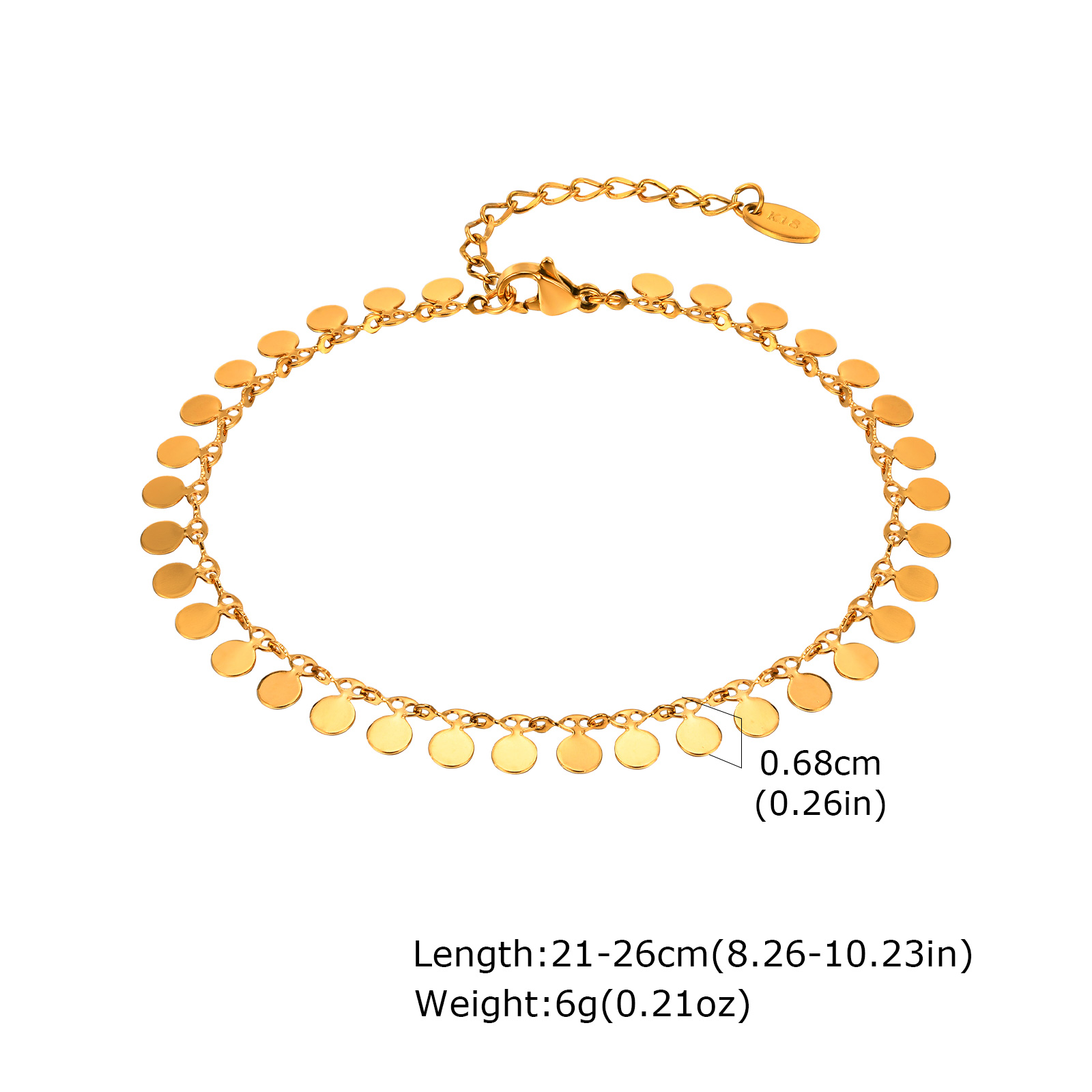Full-gloss Disc Tassel Anklet  - Jc Jewelry & Watches Photos avis et prix