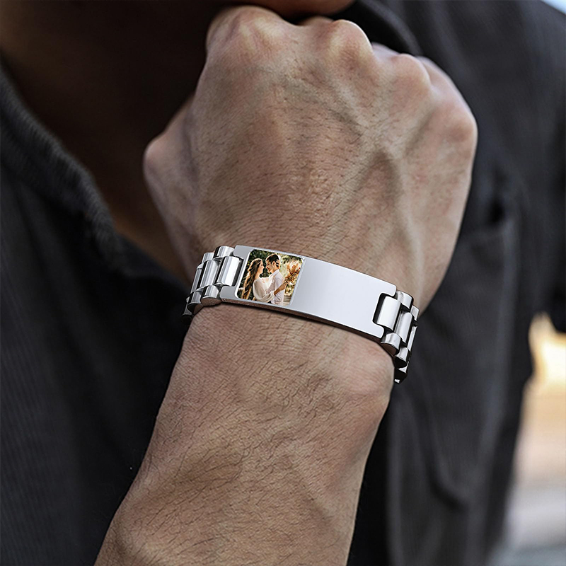 Custom Picture Text Bracelet W - Jewelry Watches Men avis et prix