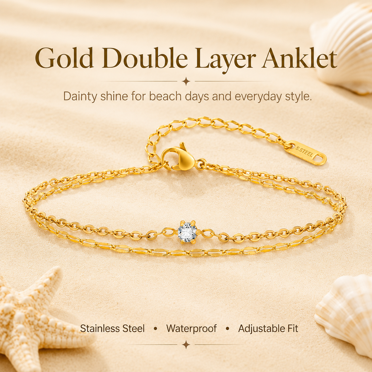 Waterproof Layered Anklet Brac - Jc Jewelry & Watches Photos avis et prix