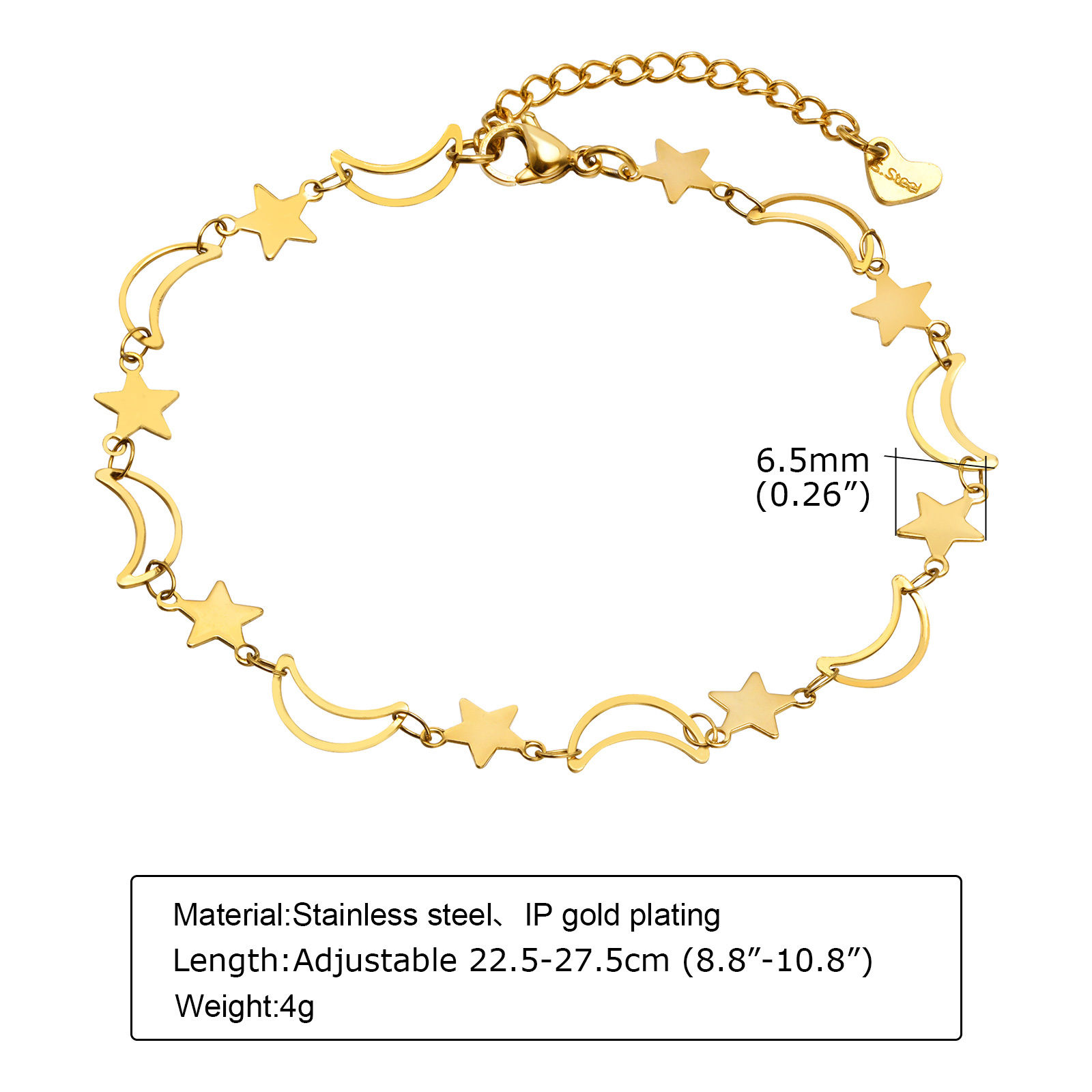 Dainty Hollow Star Moon Anklet - Jc Jewelry & Watches Photos avis et prix