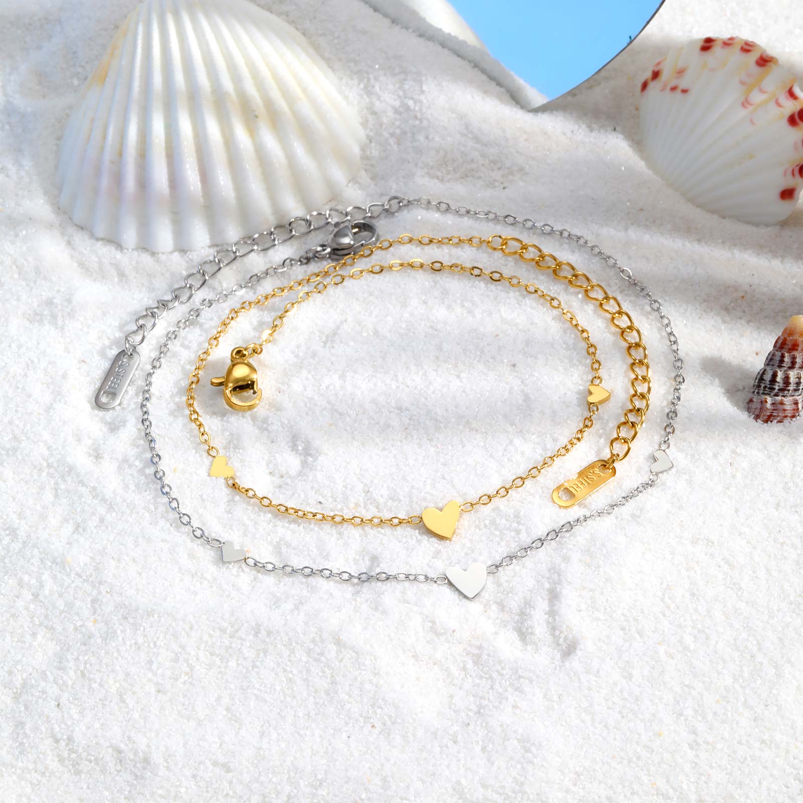 Stainless Steel Heart Anklets  - Jc Jewelry & Watches Photos avis et prix