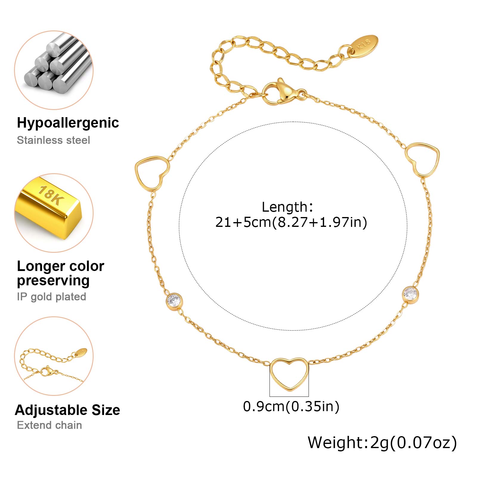 Vnox Minimalist Hollow Heart Z - Jc Jewelry & Watches Photos avis et prix