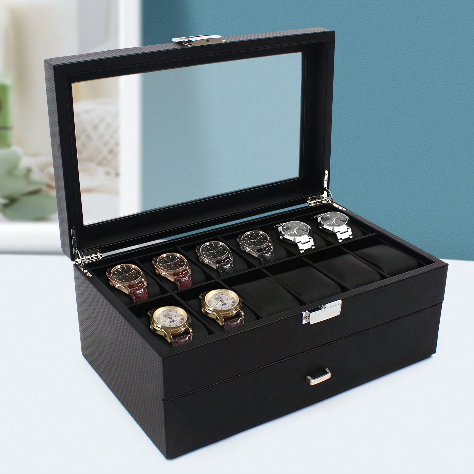 24 Slot Men Watch Display Case - Jewelry Watches Men avis et prix