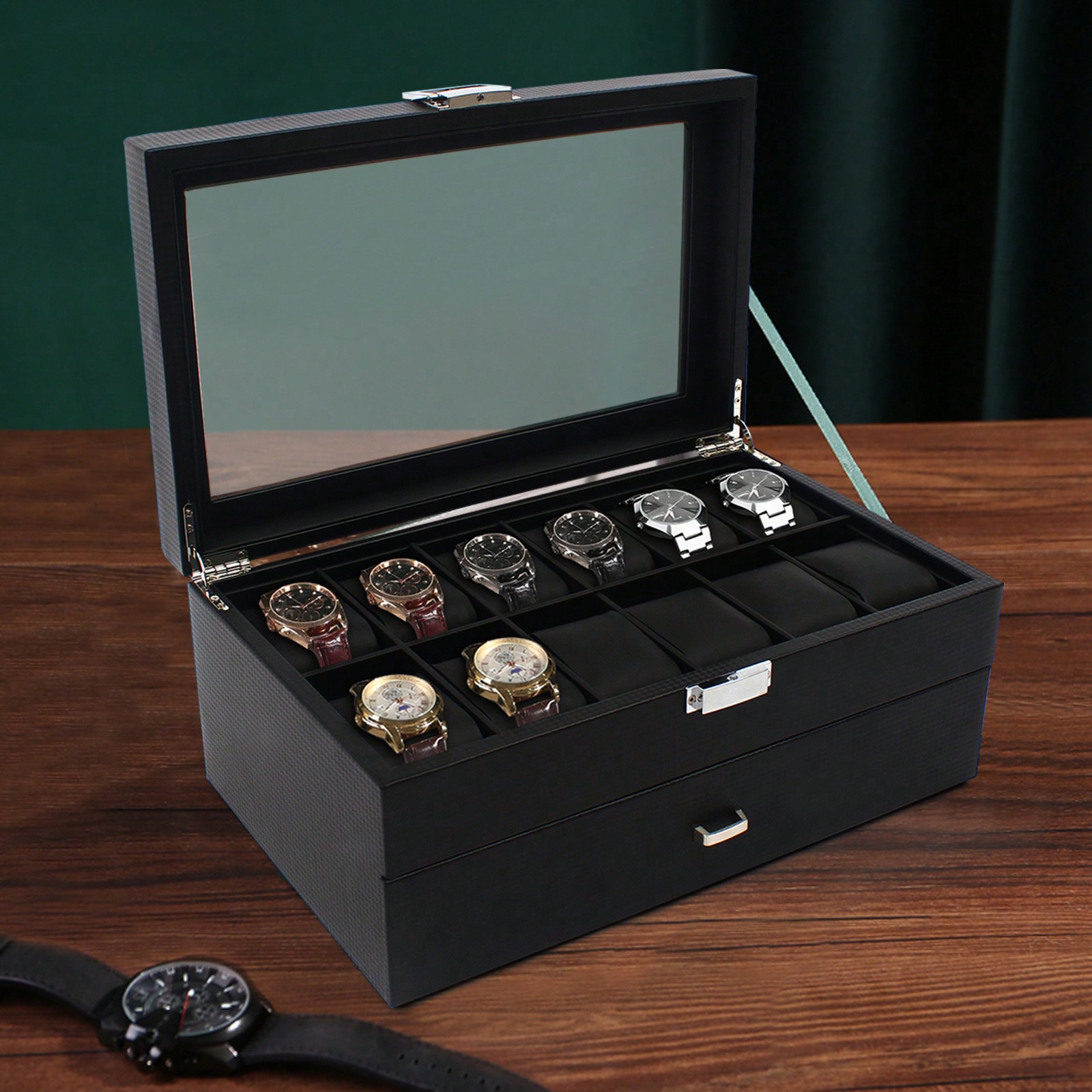 24 Slot Men Watch Display Case - Jewelry Watches Men avis et prix
