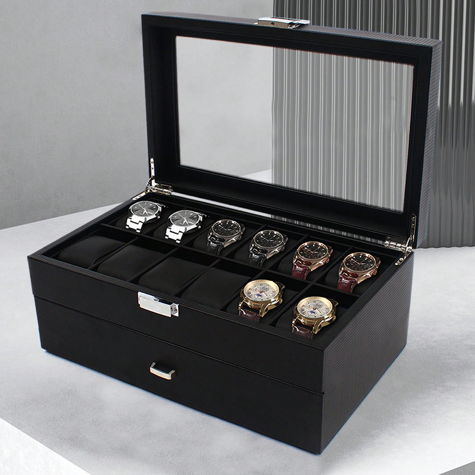 24 Slot Men Watch Display Case - Jewelry Watches Men avis et prix