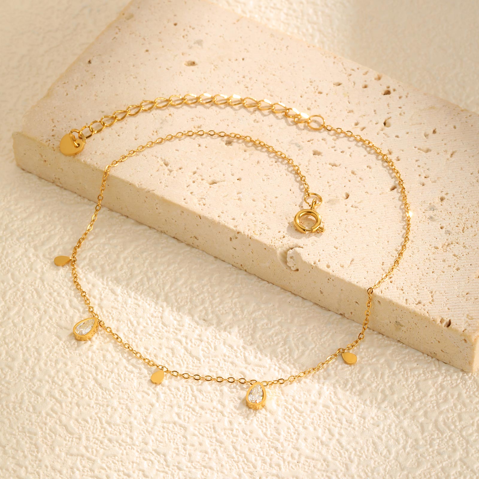 Dainty Water Drop Zircon Ankle - Jc Jewelry & Watches Photos avis et prix