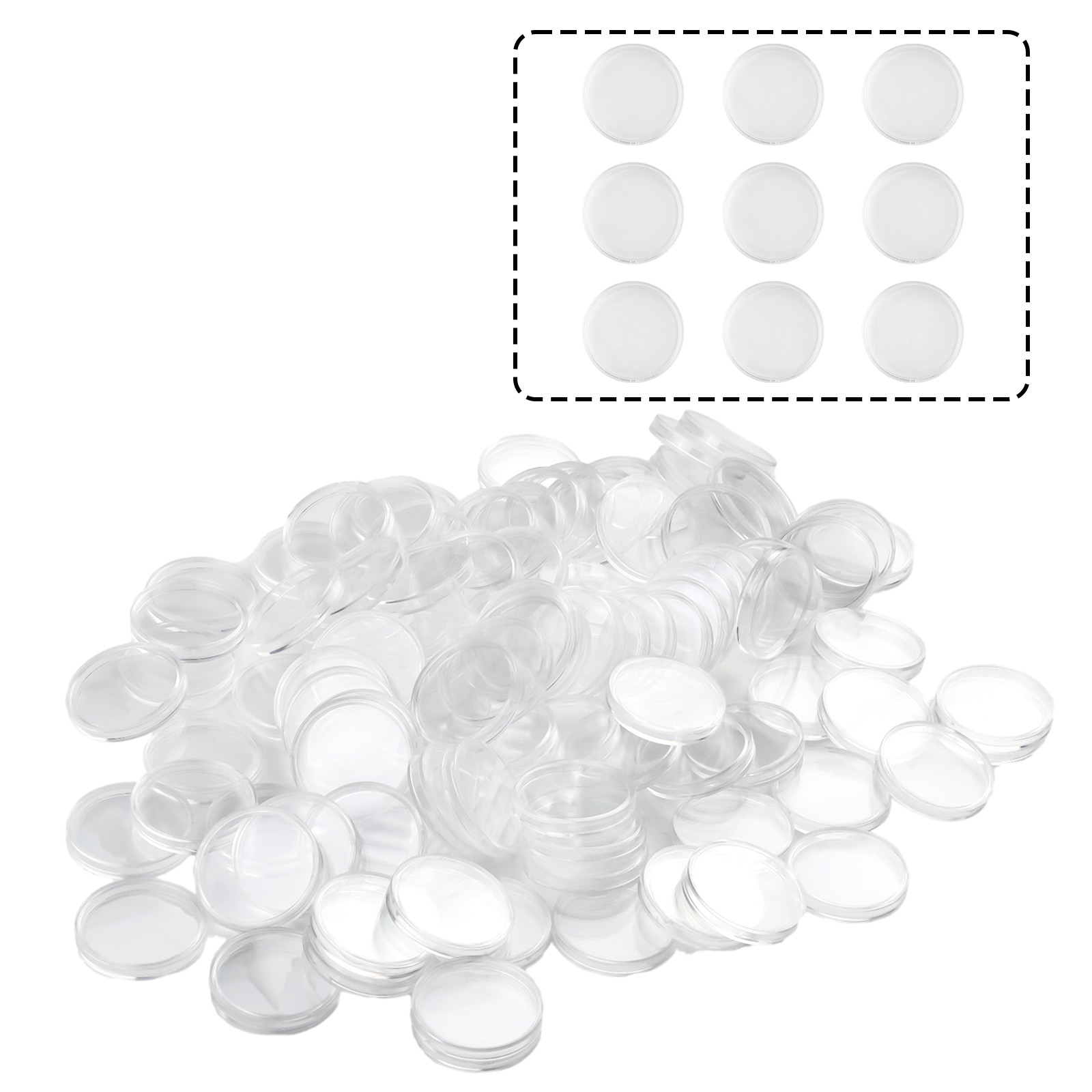 100Pcs Transparent Plastic Rou - Collectors Coins Jewelry & Watches Of Smithtown Reviews avis et prix