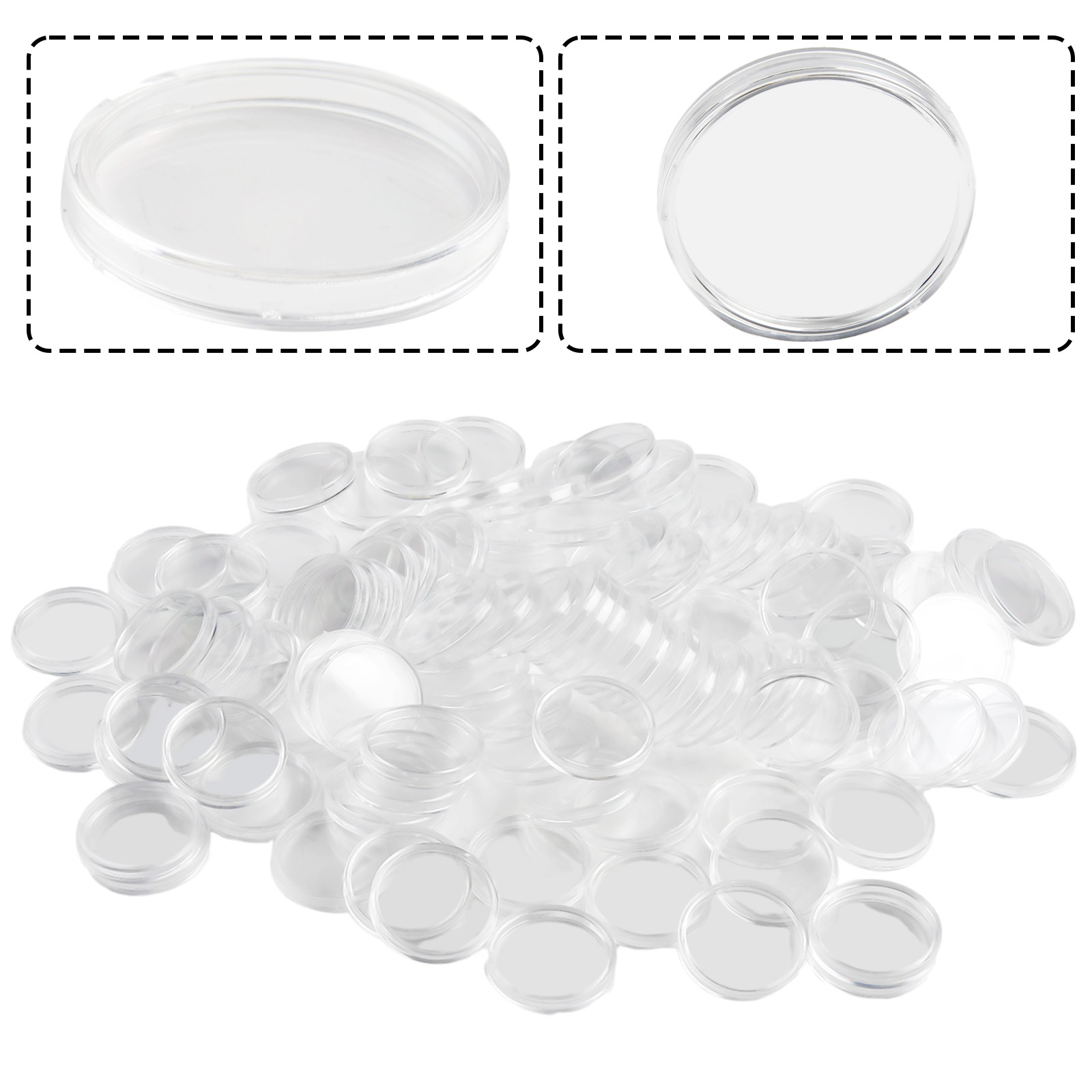 100Pcs Transparent Plastic Rou - Collectors Coins Jewelry & Watches Of Smithtown Reviews avis et prix