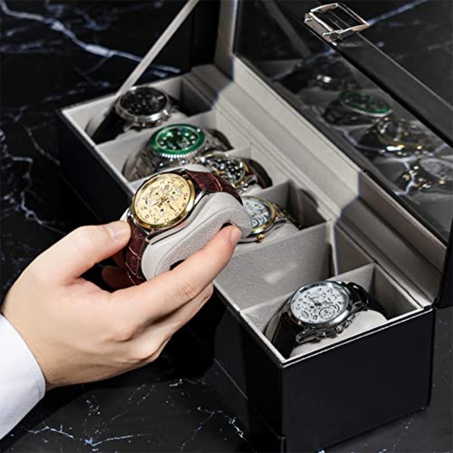 Watch Box, 6 Slot Watches Disp - Jewelry Watches Men avis et prix