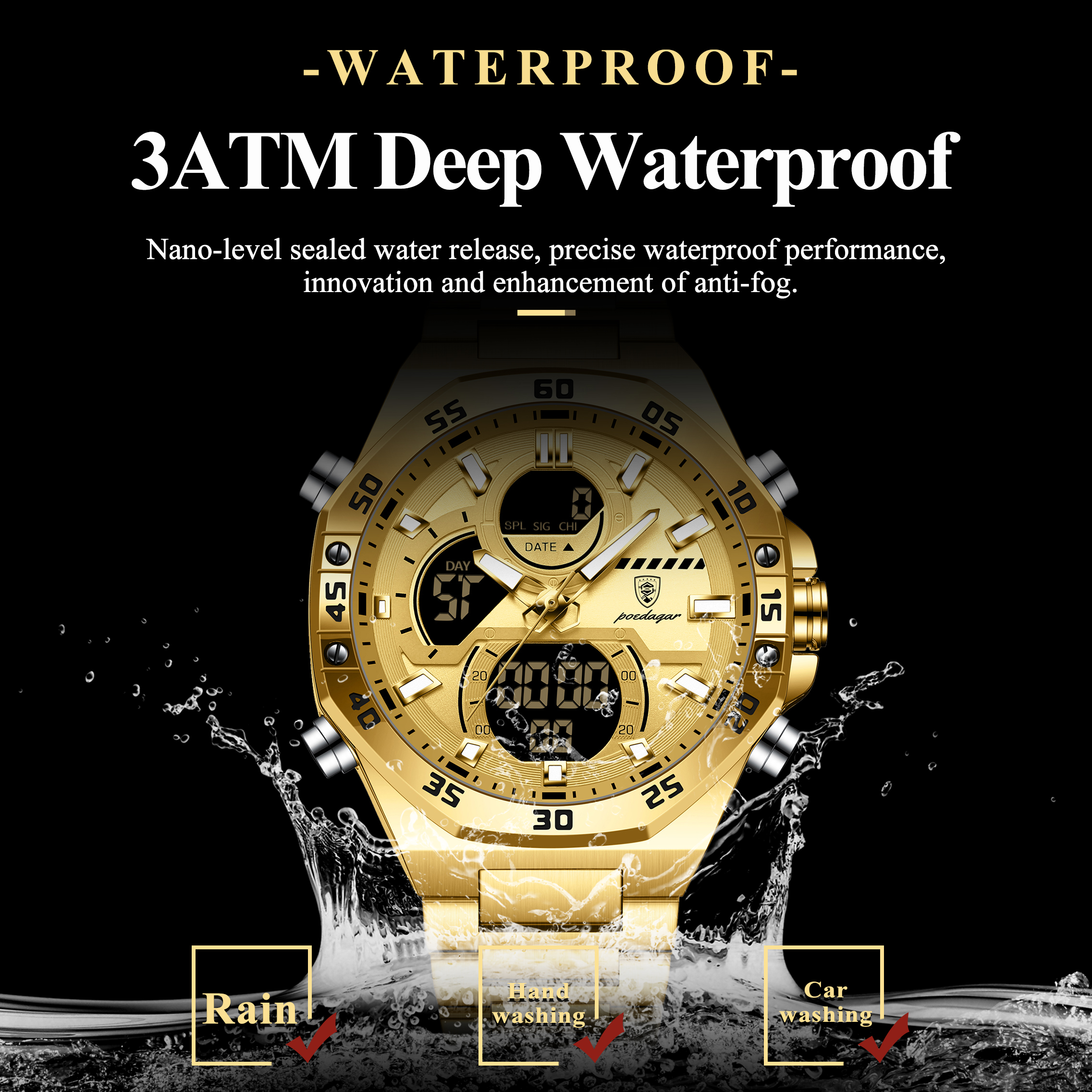 POEDAGAR Sport Men Watch LED W - Jewellery Watch avis et prix