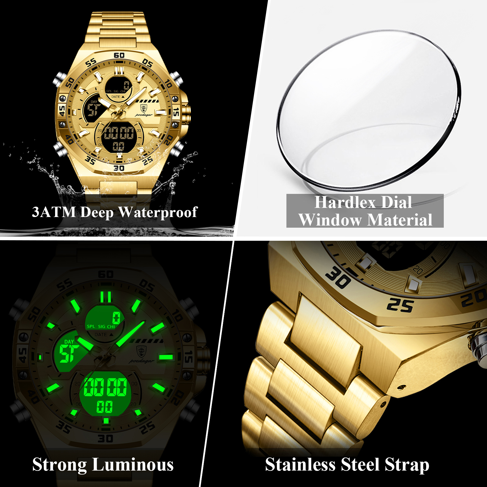 POEDAGAR Sport Men Watch LED W - Jewellery Watch avis et prix