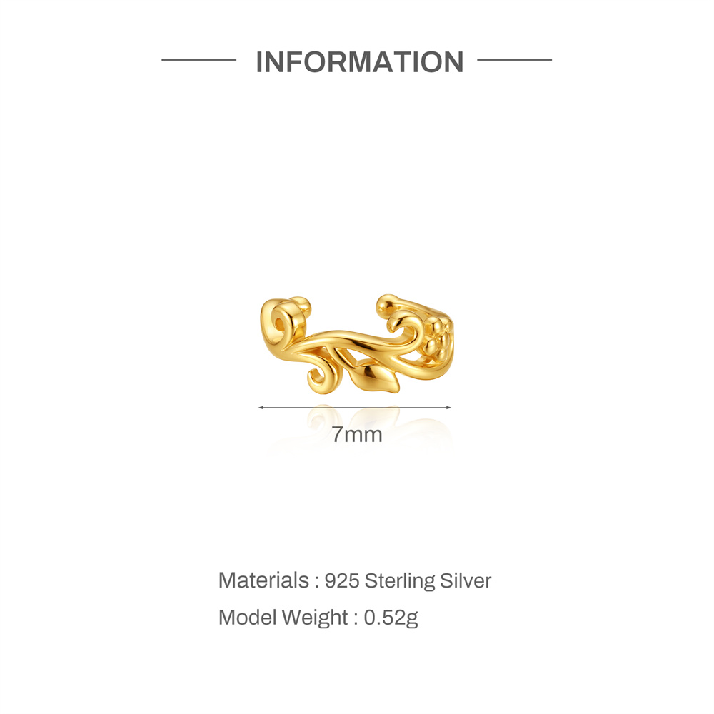 Aide 925 Sterling Silver Gold  - Ear Cuff No Piercing avis et prix