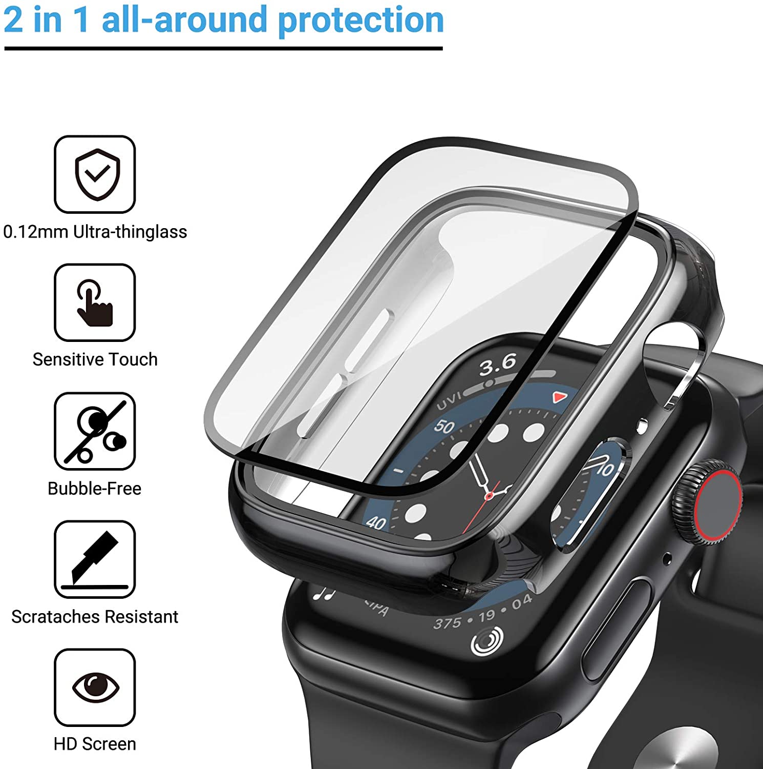 Glass+cover For Apple Watch Ca - Jewelry Smart Watches avis et prix