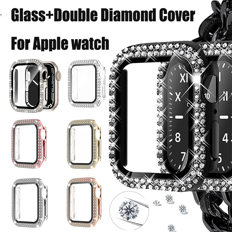 Glass+Diamond Cover For Apple  - Jewelry Smart Watches avis et prix