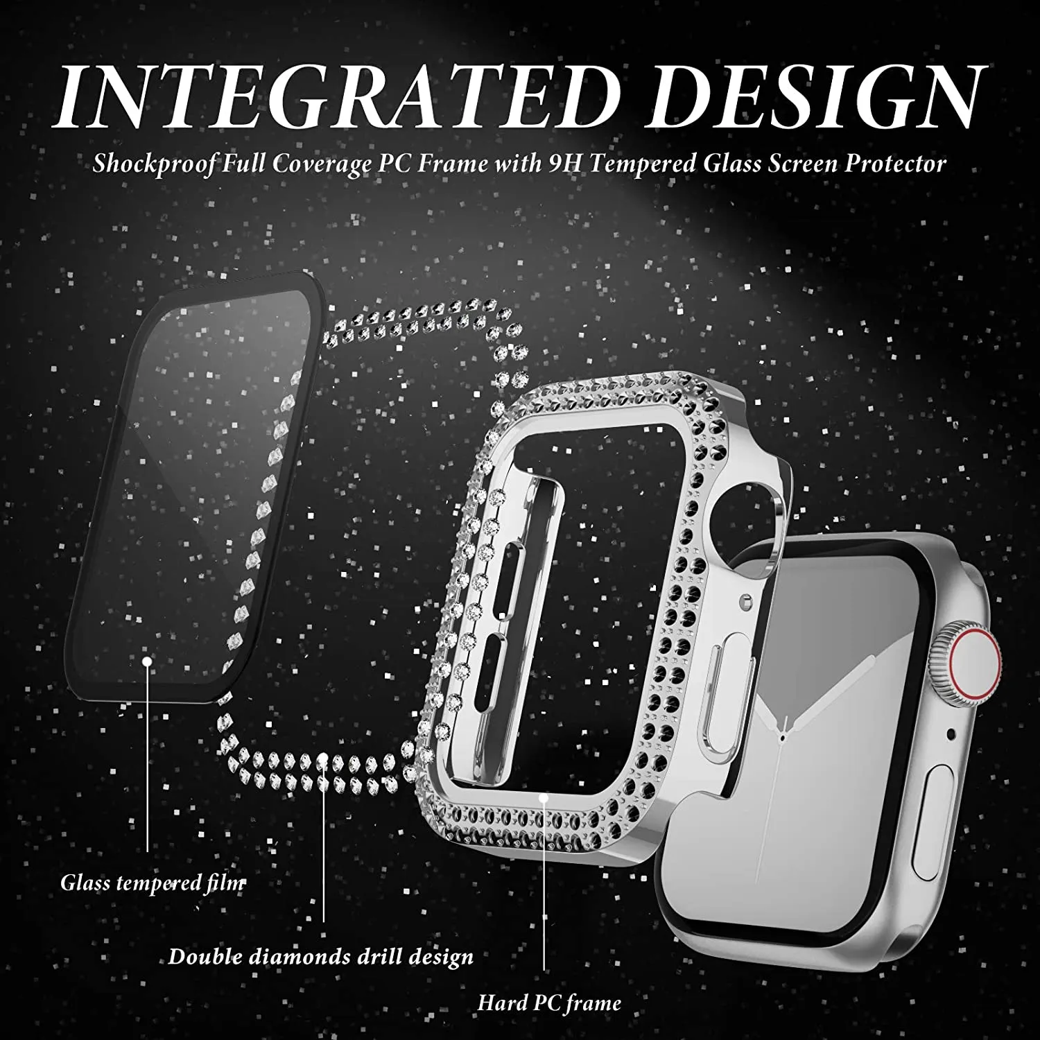 Glass+Diamond Cover For Apple  - Jewelry Smart Watches avis et prix