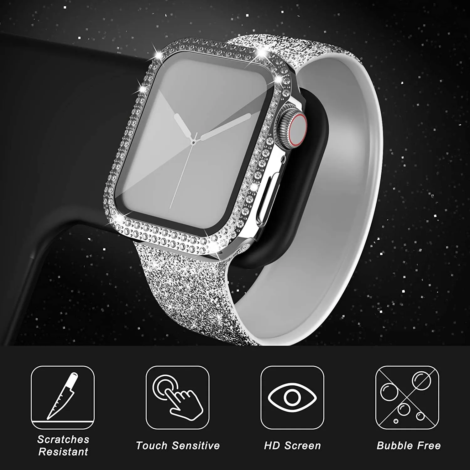 Glass+Diamond Cover For Apple  - Jewelry Smart Watches avis et prix
