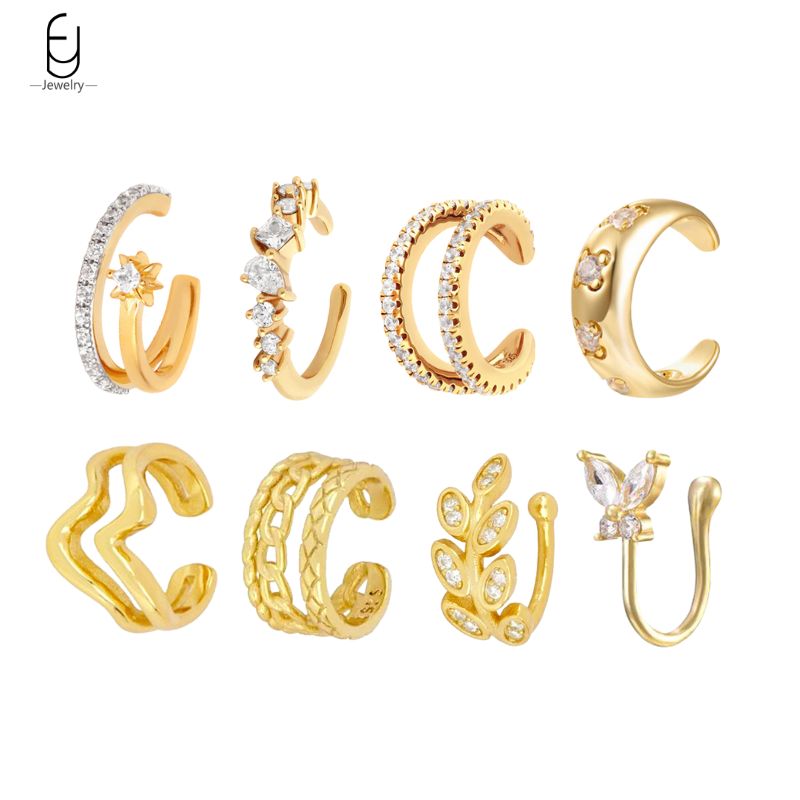 1PC Plated 24K Gold Mono Clip  - Ear Cuff No Piercing avis et prix