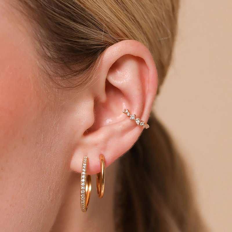 1PC Plated 24K Gold Mono Clip  - Ear Cuff No Piercing avis et prix