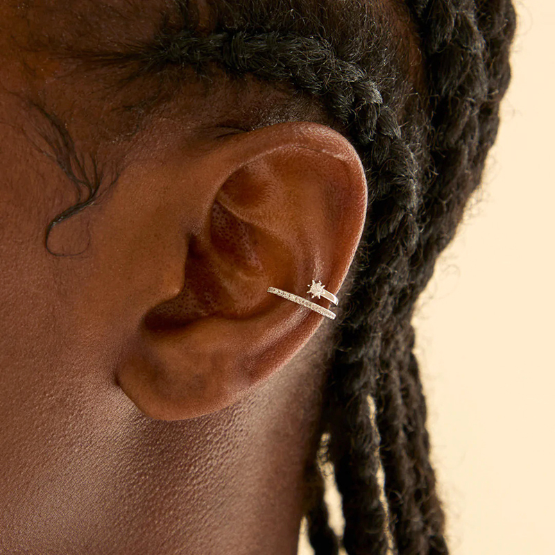 1PC Plated 24K Gold Mono Clip  - Ear Cuff No Piercing avis et prix
