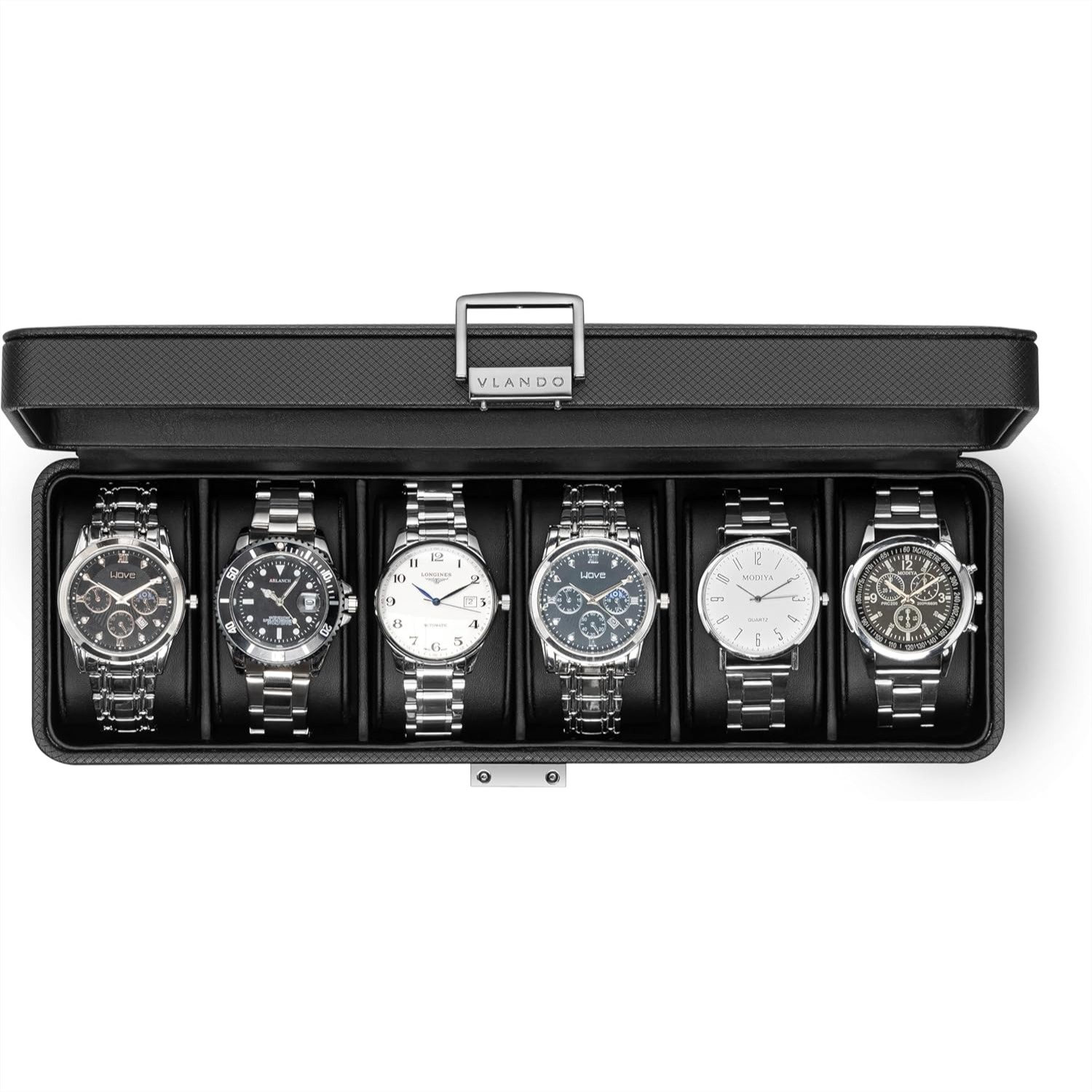6-Slot Watch Case with Glass L - Jewelry Watches Men avis et prix