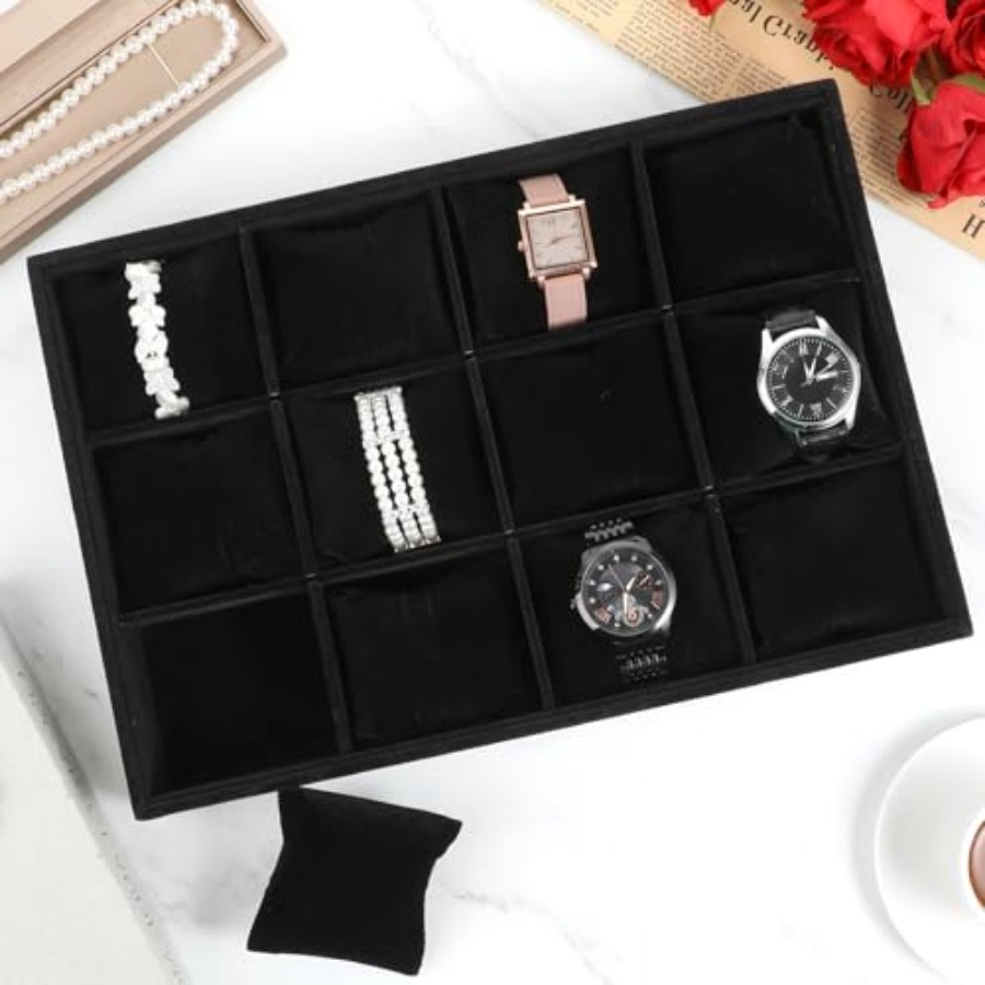 2 PCS Watch Tray, 12 Grid Watc - Jewelry Watches Men avis et prix