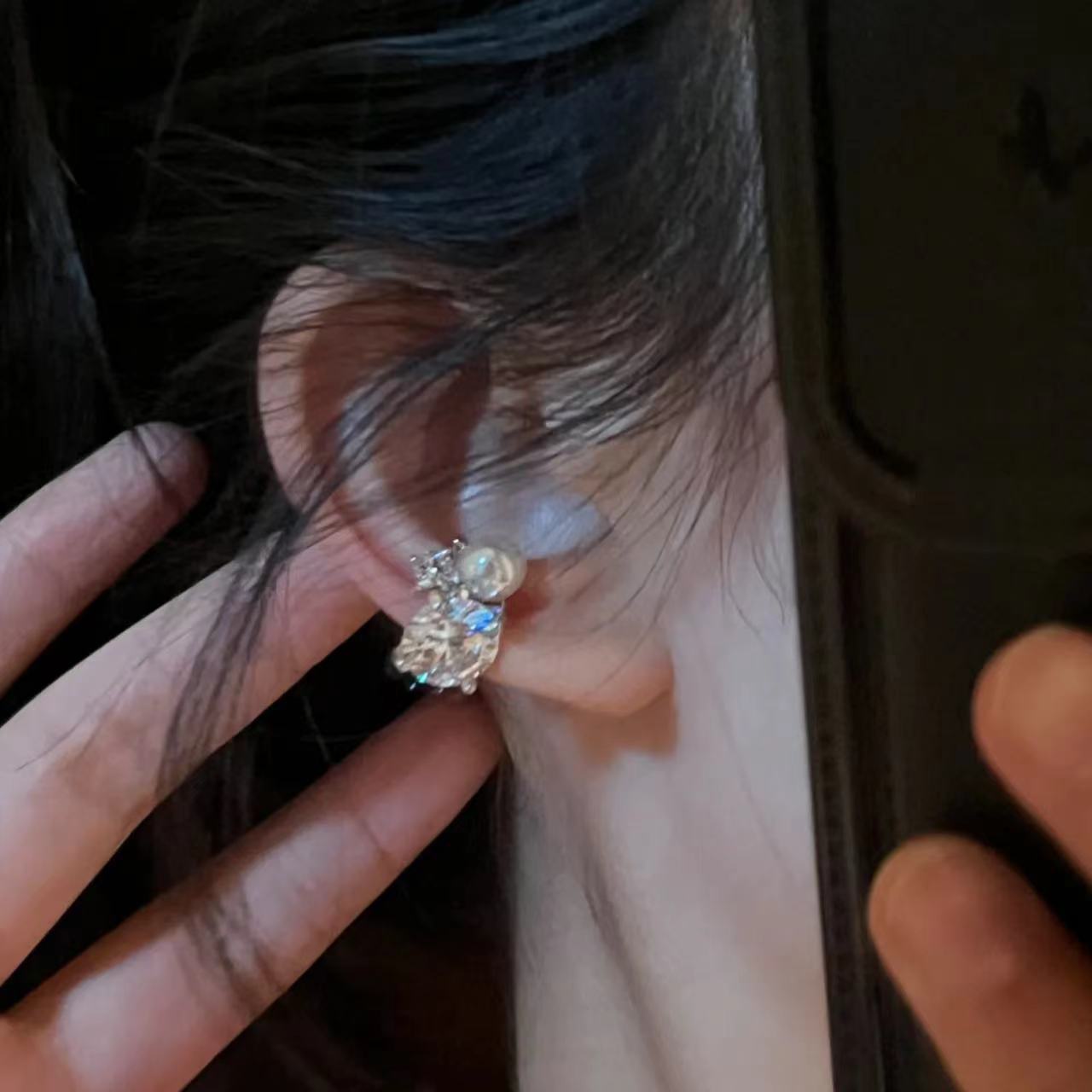 1Pcs Shiny Imitation Pearl Zir - Ear Cuff No Piercing avis et prix