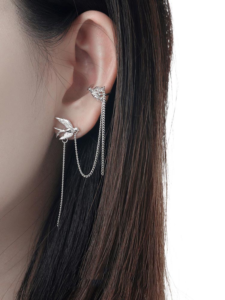 F.I.N.S Bird-Shaped S925 Sterl - Ear Cuff No Piercing avis et prix